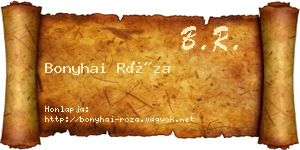 Bonyhai Róza névjegykártya